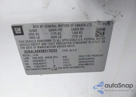 2014 Chevrolet Equinox Ls from USA, damaged, VIN 2GNALAEK8E6176232